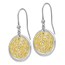 Sterling Silver Gold-tone CZ Dangle Earrings - 41 mm