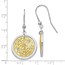 Sterling Silver Gold-tone CZ Dangle Earrings - 41 mm