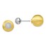 Sterling Silver Gold-tone CZ Front Back Earrings - 14 mm