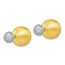 Sterling Silver Gold-tone CZ Front Back Earrings - 14 mm