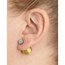 Sterling Silver Gold-tone CZ Front Back Earrings - 14 mm