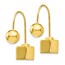 Sterling Silver Gold-tone Dangle Earrings - 26 mm