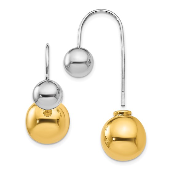 Sterling Silver & Gold-tone Dangle Earrings - 28 mm