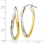 Sterling Silver Gold-tone Polished Hoop Earrings - 38 mm