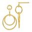 Sterling Silver Gold-tone Polished Post Dangle Earrings - 30 mm