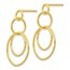 Sterling Silver Gold-tone Polished Post Dangle Earrings - 30 mm