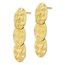 Sterling Silver Gold-tone Textured Dangle Earrings - 37.5 mm