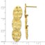 Sterling Silver Gold-tone Textured Dangle Earrings - 37.5 mm