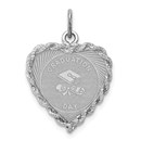Sterling Silver Graduation Cap & Diploma Disc Charm -3269B