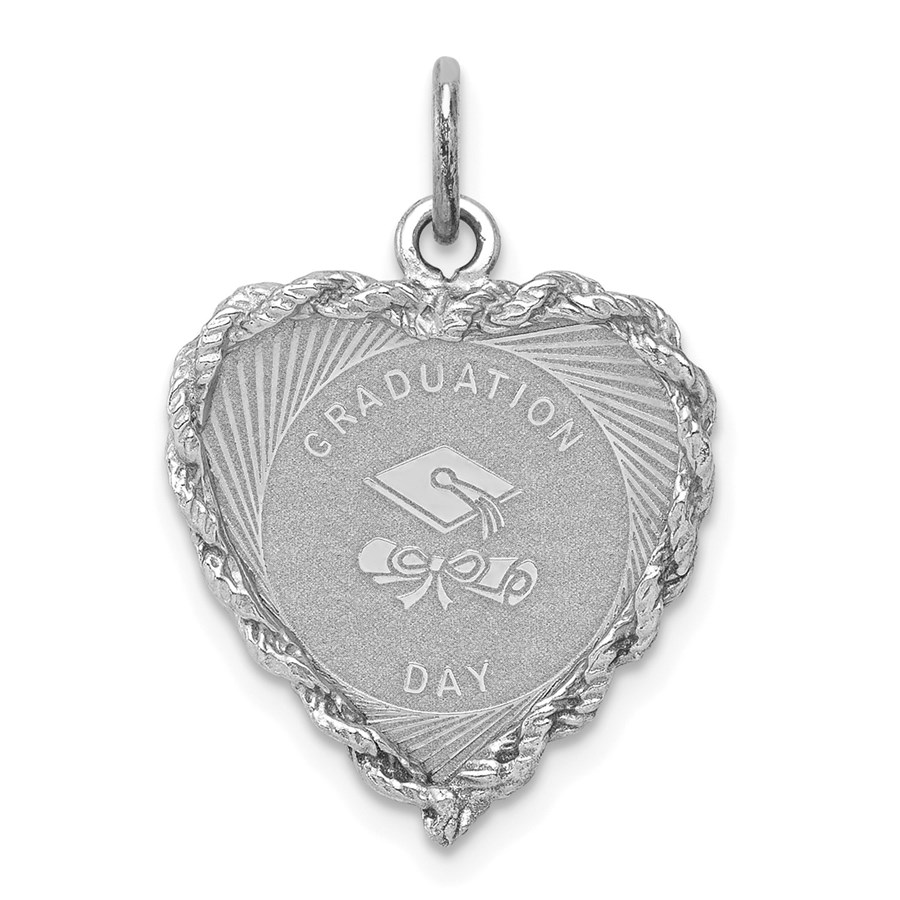 Sterling Silver Graduation Cap & Diploma Disc Charm -3269B