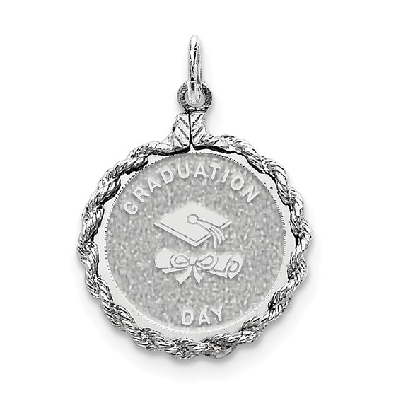 Sterling Silver Graduation Day Disc Charm -3270B Sterling Silver Graduation Day Disc Charm -3270B