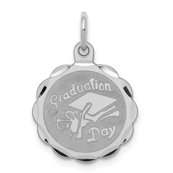 Sterling Silver Graduation Day Disc Charm -3277B Sterling Silver Graduation Day Disc Charm -3277B