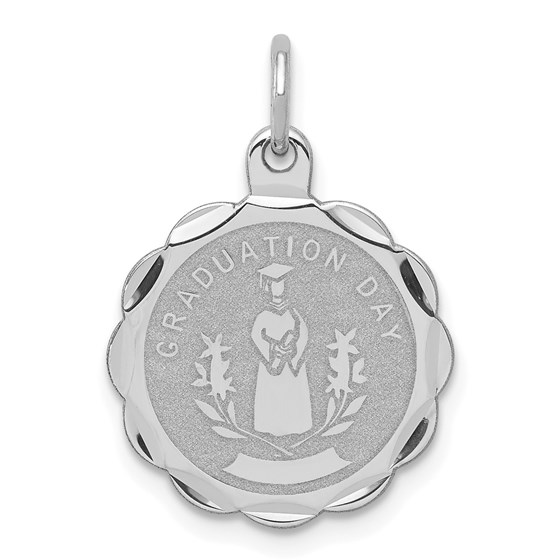 Sterling Silver Graduation Day Disc Charm -3278B Sterling Silver Graduation Day Disc Charm -3278B