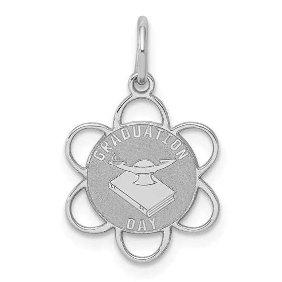 Sterling Silver Graduation Day Disc Charm -3279B Sterling Silver Graduation Day Disc Charm -3279B