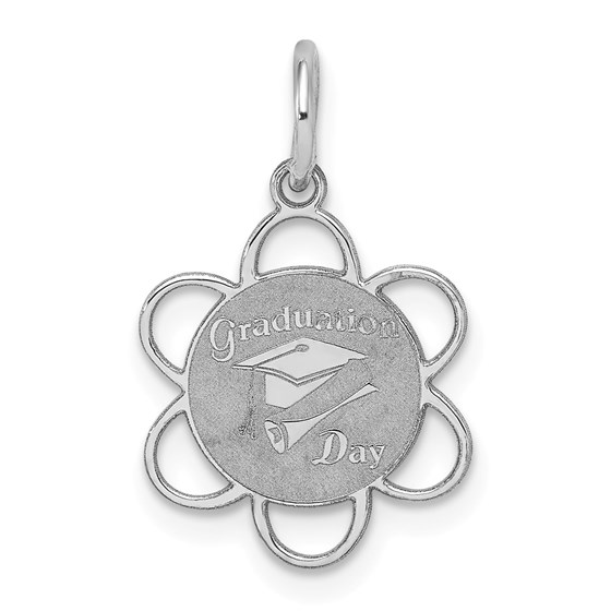 Sterling Silver Graduation Day Disc Charm -3280B Sterling Silver Graduation Day Disc Charm -3280B