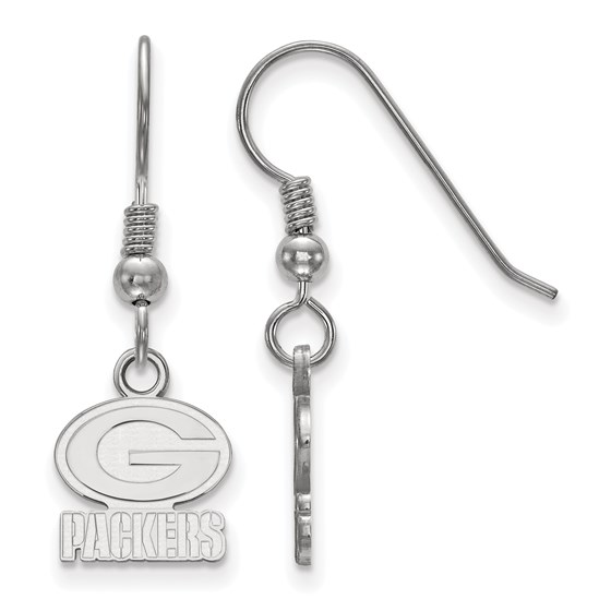Sterling Silver Green Bay Packers XS Dangle Earring Wire Sterling Silver Green Bay Packers XS Dangle Earring Wire