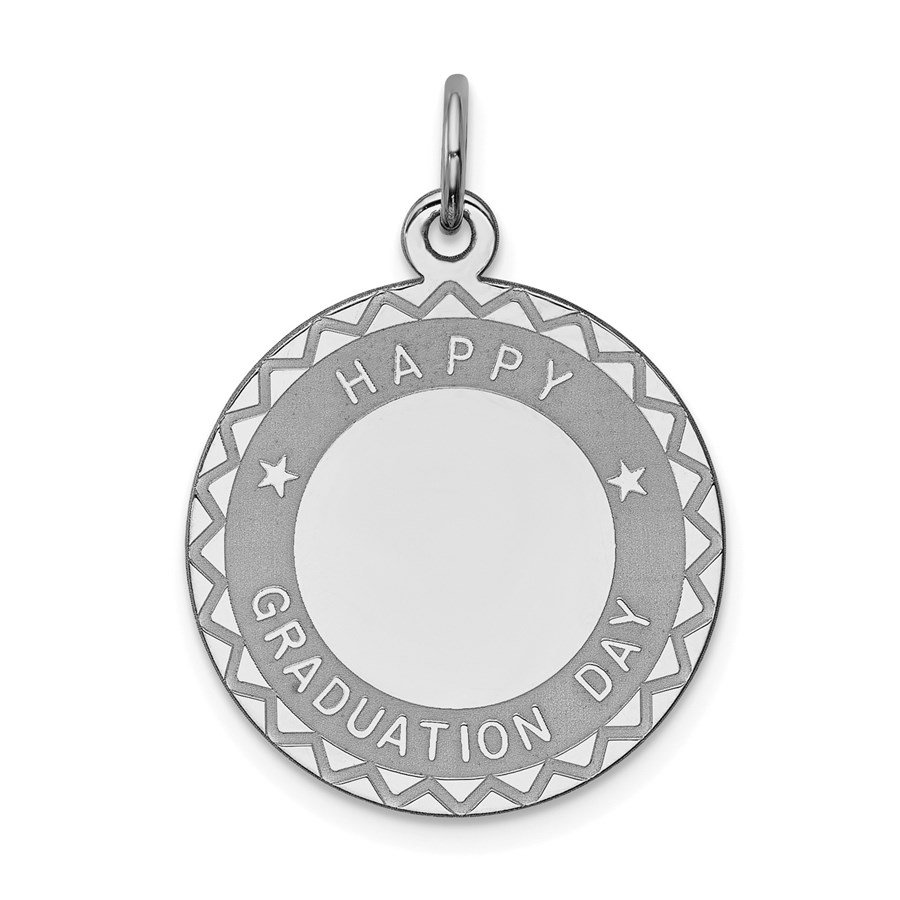 Buy Sterling Silver Happy Graduation Disc Charm | APMEX