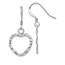 Sterling Silver Heart Shepherd Hook Dangle Earrings - 33 mm