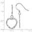 Sterling Silver Heart Shepherd Hook Dangle Earrings - 33 mm