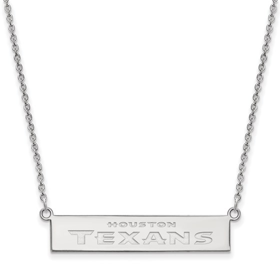 Sterling Silver Houston Texans Small Bar Necklace Sterling Silver Houston Texans Small Bar Necklace