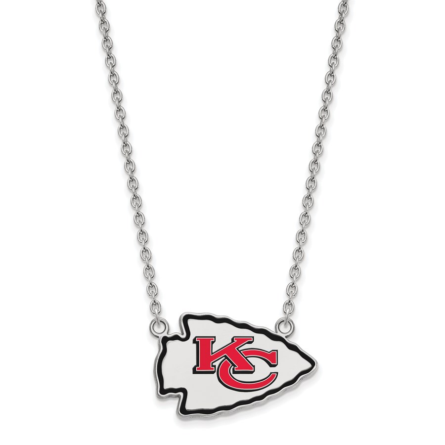 Buy Sterling Silver Kansas City Chiefs Large Enamel Pendant Necklace