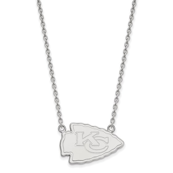 Sterling Silver Kansas City Chiefs Large Pendant Necklace Sterling Silver Kansas City Chiefs Large Pendant Necklace