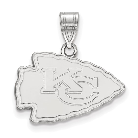 Sterling Silver Kansas City Chiefs Medium Pendant Sterling Silver Kansas City Chiefs Medium Pendant