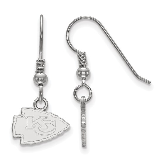 Sterling Silver Kansas City Chiefs XS Dangle Earring Wire Sterling Silver Kansas City Chiefs XS Dangle Earring Wire