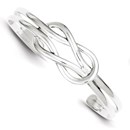Sterling Silver Knot Design Cuff Bangle