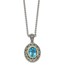 Sterling Silver Light Swiss Blue Topaz Oval Necklace - 18 in.