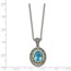 Sterling Silver Light Swiss Blue Topaz Oval Necklace - 18 in.