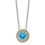 Sterling Silver Light Swiss Blue Topaz Round Necklace - 18 in.
