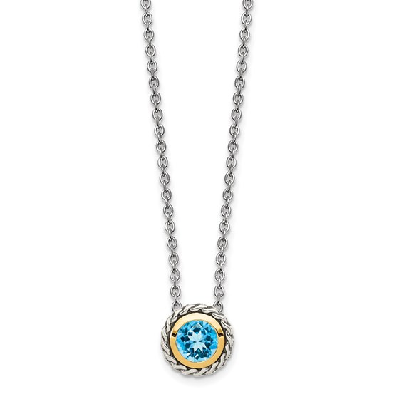Sterling Silver Light Swiss Blue Topaz Slide - 18 in.