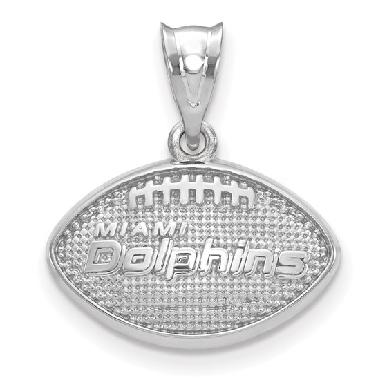 Sterling Silver Miami Dolphins Football with Logo Pendant Sterling Silver Miami Dolphins Football with Logo Pendant