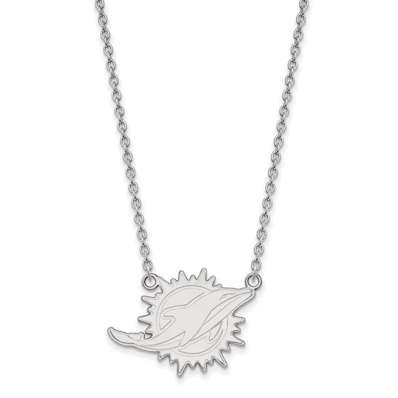 Sterling Silver Miami Dolphins Large Pendant Necklace Sterling Silver Miami Dolphins Large Pendant Necklace