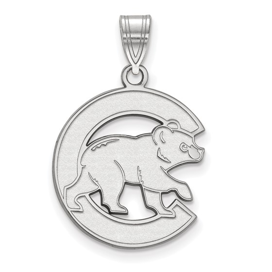 Sterling Silver MLB Chicago Cubs 25 mm Large Pendant Sterling Silver MLB Chicago Cubs 25 mm Large Pendant