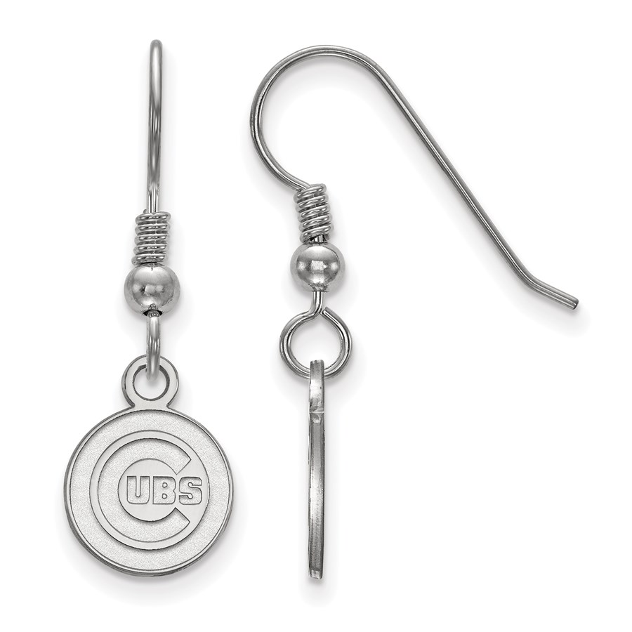 Sterling Silver MLB Chicago Cubs Dangle Earrings