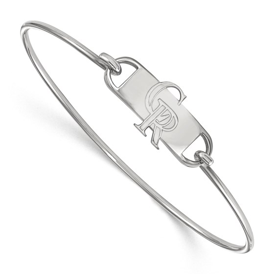 Sterling Silver MLB Colorado Rockies Wire Bangle Sterling Silver MLB Colorado Rockies Wire Bangle
