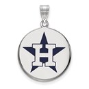 Sterling Silver MLB Houston Astros Disc Pendant