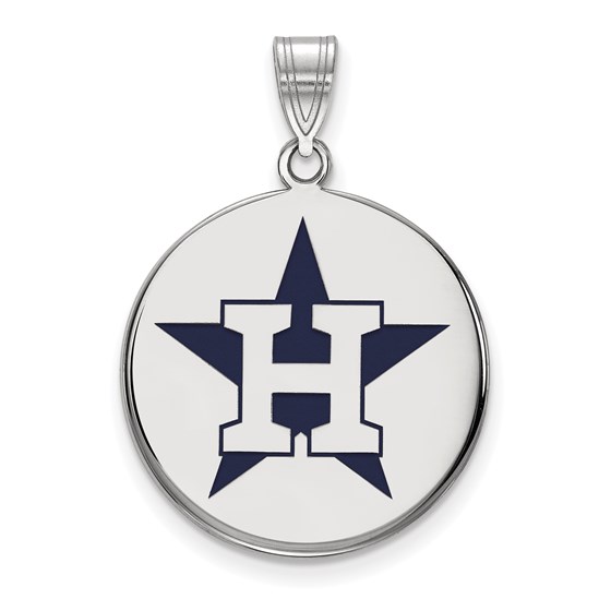 Sterling Silver MLB Houston Astros Disc Pendant Sterling Silver MLB Houston Astros Disc Pendant