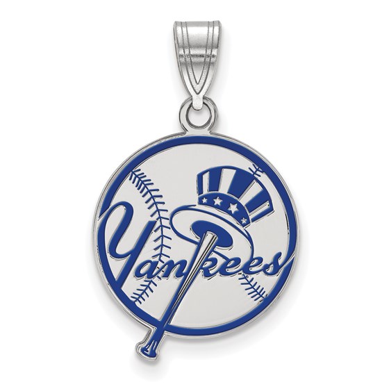 Sterling Silver MLB New York Yankees Med Disc Pendant Sterling Silver MLB New York Yankees Med Disc Pendant