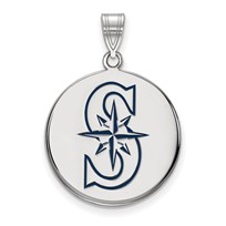 Sterling Silver MLB Seattle Mariners Disc Pendant