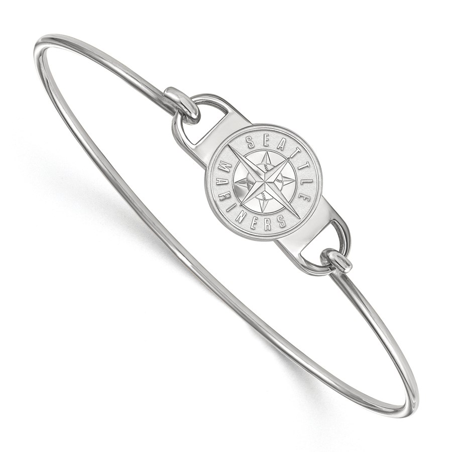 Sterling Silver MLB Seattle Mariners Wire Bangle