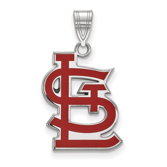 Sterling Silver MLB St. Louis Cardinals 24 mm Pendant Sterling Silver MLB St. Louis Cardinals 24 mm Pendant