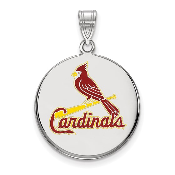 Sterling Silver MLB St. Louis Cardinals Disc Pendant