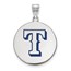 Sterling Silver MLB Texas Rangers Disc Pendant