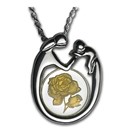 Sterling Silver Mother & Child Rose Gilded Necklace
