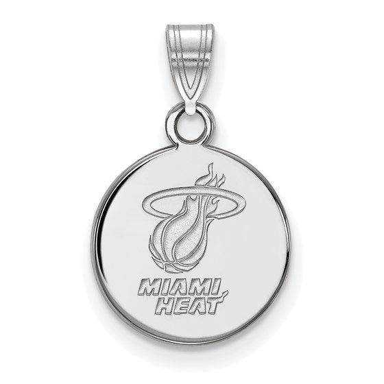 Sterling Silver NBA Miami Heat Small Disc Pendant Sterling Silver NBA Miami Heat Small Disc Pendant