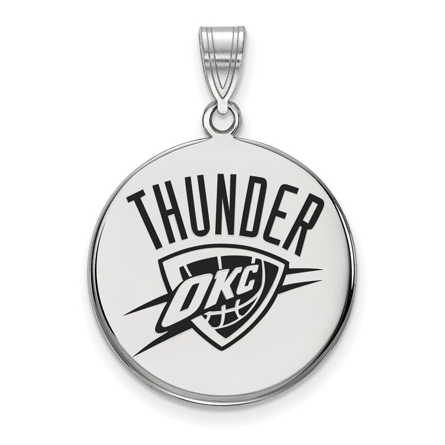 Buy Sterling Silver NBA Oklahoma City Thunder Lg Enl Disc Pendant APMEX