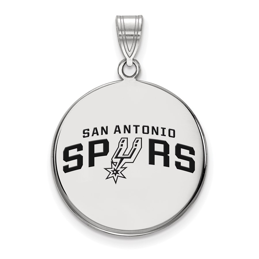 Buy Sterling Silver NBA San Antonio Spurs Large Enamel Disc Pendant APMEX